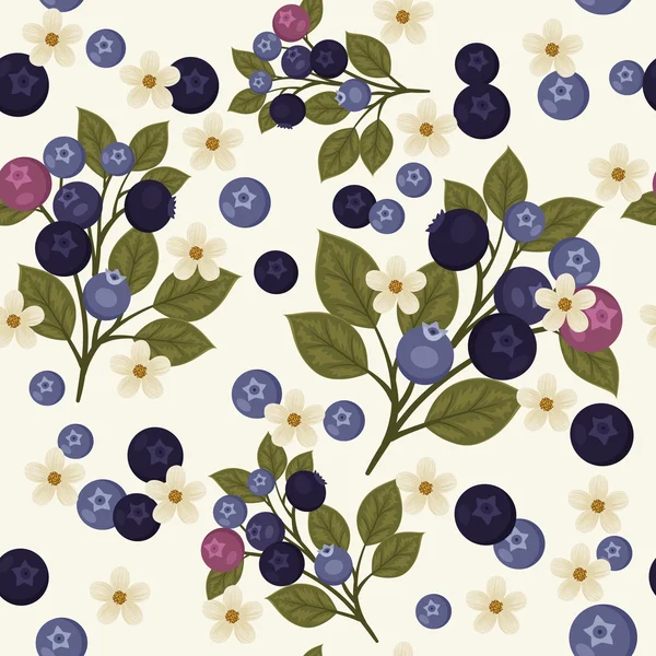 Blueberry naadloze patroon — Stockvector