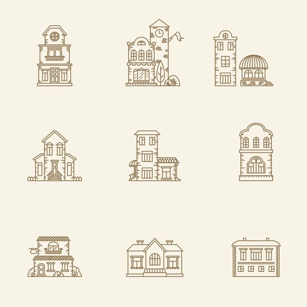 Real estate city buildings icons — Stock Vector