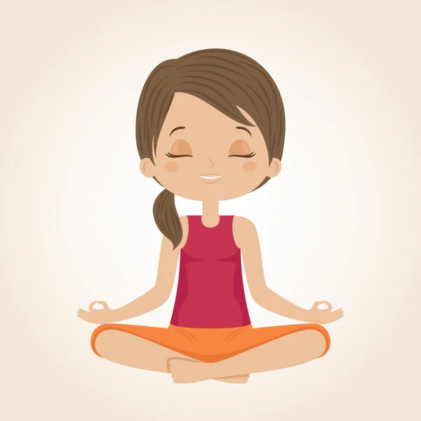 Mujer haciendo yoga — Vector de stock