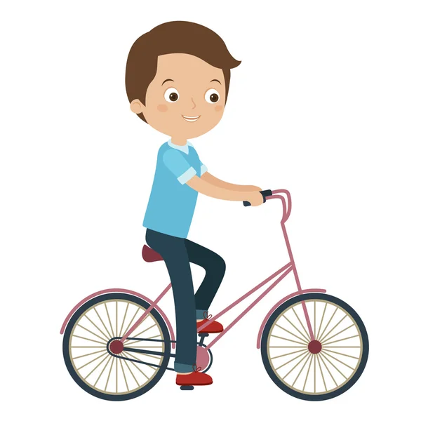 Homme en vélo — Image vectorielle