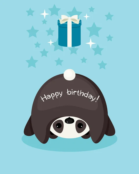 Födelsedagskort med panda — Stock vektor