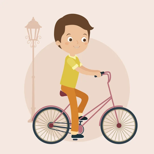 Homme en vélo — Image vectorielle