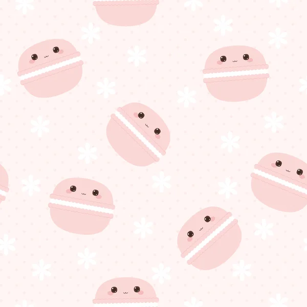 Kawaii macarons sorunsuz — Stok Vektör