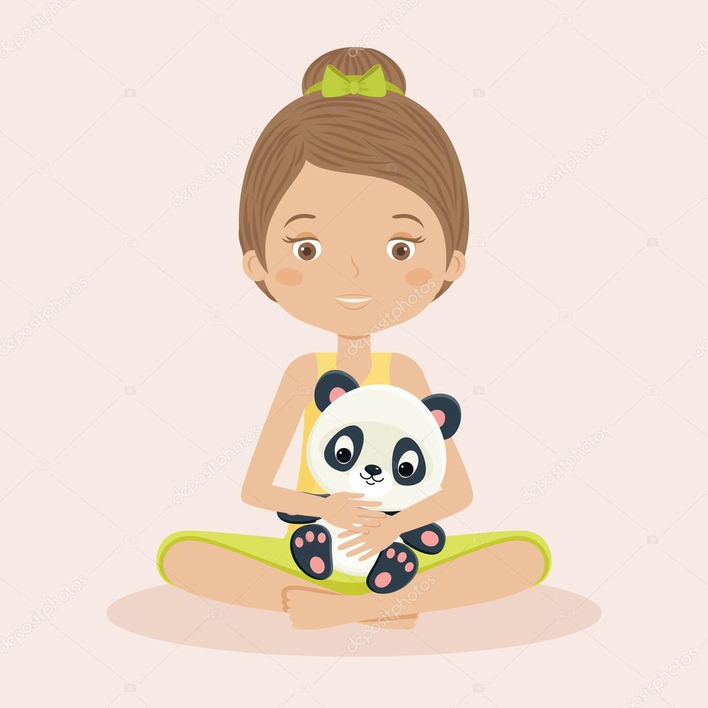 Little Girl With Her Panda Toy Stock Vector Image By C Natalie Art Little Girl With Her Panda Toy Stock Vector Image By C Natalie Art