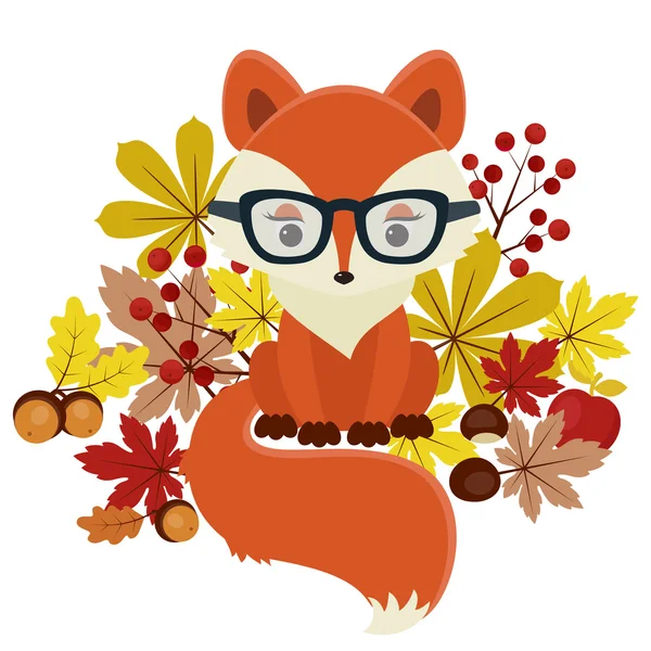 Autumn/fall fox — Stock Vector