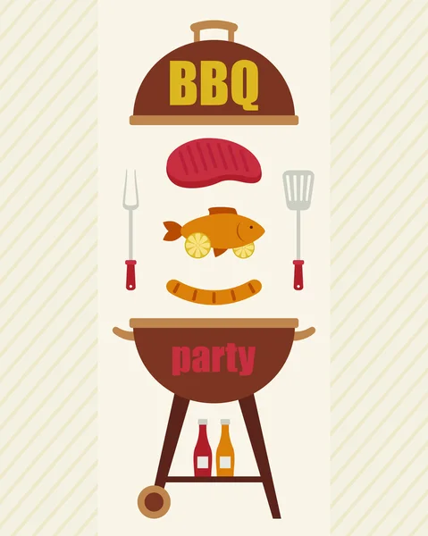 Barbecue party uitnodiging — Stockvector