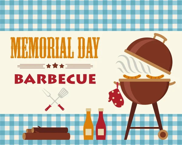 Memorial Day barbecue — Stock Vector