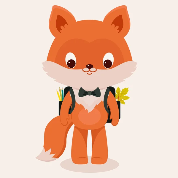 Kleiner Fuchs geht zur Schule — Stockvektor