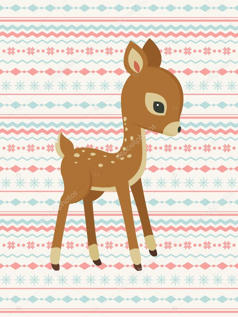 Baby deer pattern card
