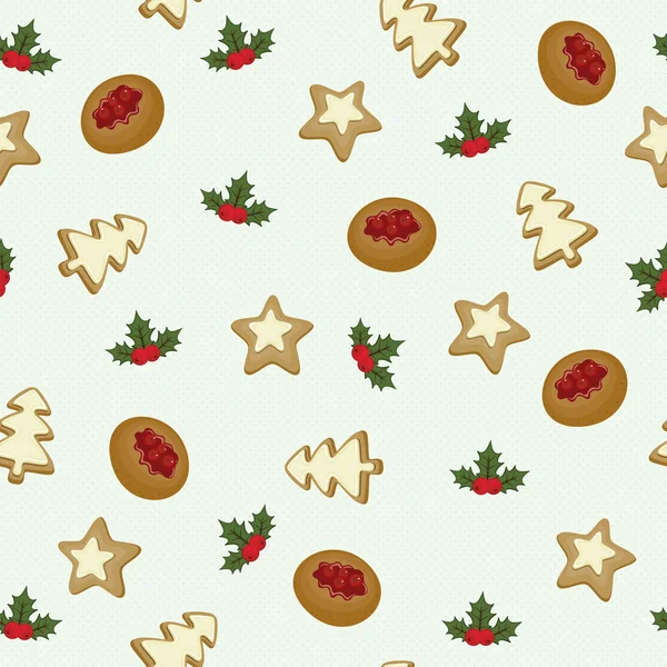 Kerst koekjes naadloze wallpaper — Stockvector