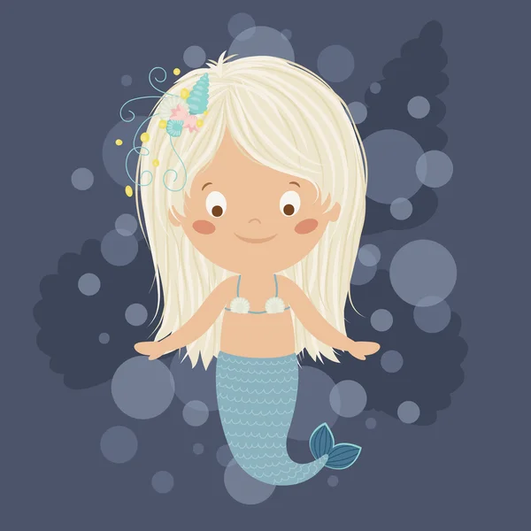 Mermaid kız. — Stok Vektör