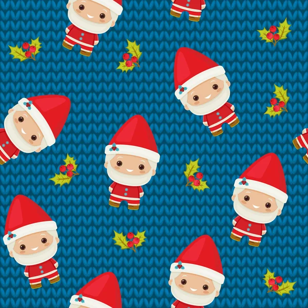 Christmas seamless pattern with Santa Claus. — Stock Vector