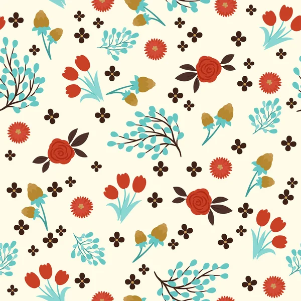 Naadloze bloemen vector patroon. — Stockvector