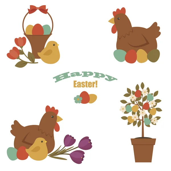 Easter vector icons set — Stock Vector