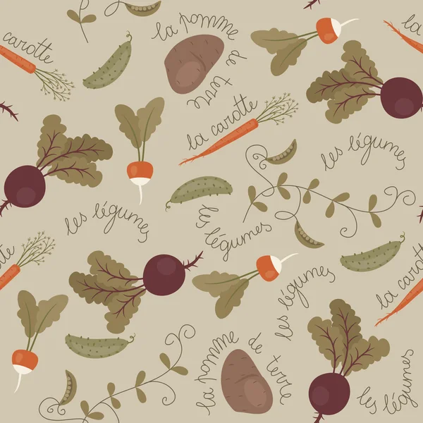 Patrón de fondo de pantalla de verduras sin costura — Vector de stock