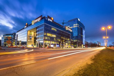 Olivia iş merkezi Gdansk mimarisini modern binalar.