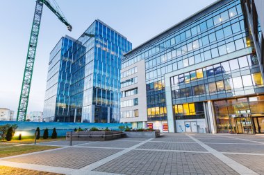 Olivia iş merkezi Gdansk mimarisini modern binalar.