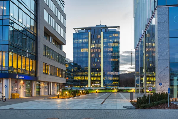 Moderní budovy architektura Olivia Business centra v Gdaňsku. — Stock fotografie