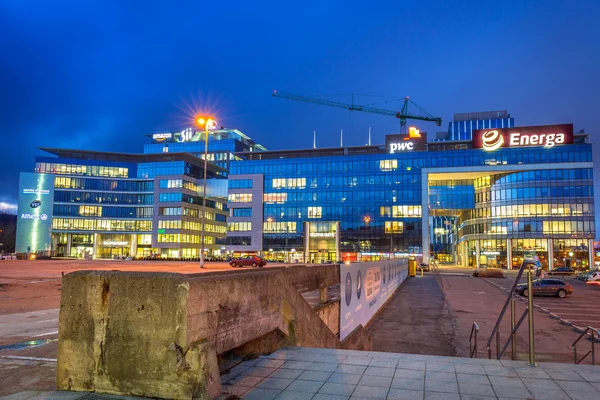 Arquitetura de edifícios modernos de Olivia Business Centre em Gdansk . — Fotografia de Stock