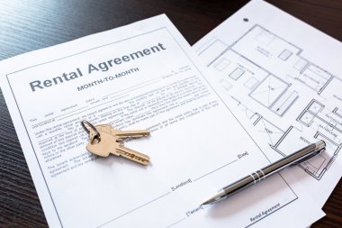 Signing rental agreement contract clipart