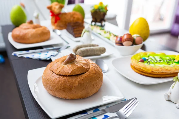 Pascua tradicional mesa de desayuno polaco — Foto de Stock
