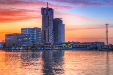 Günbatımı Baltık Denizi Gdynia City