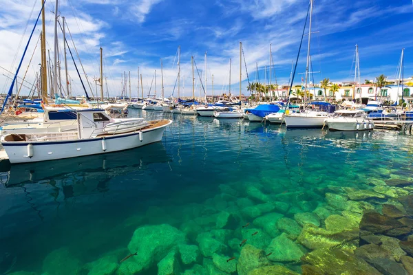 Marina di Puerto de Mogan, un piccolo porto peschereccio a Gran Canaria — Foto Stock