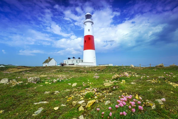 The Portland Bill Lighthouse on the Isle of Portland in Dorset, — Stock Photo, Image