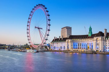 London Eye, Londra'da Thames Nehri toplayan gece