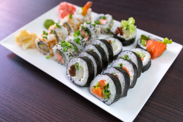 Sushi set on the plate — Stock Photo, Image