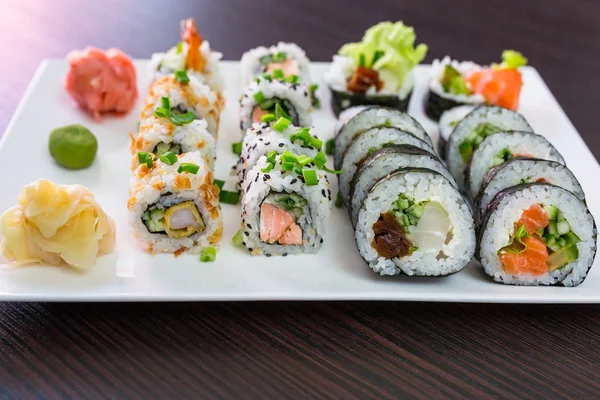 Sushi set on the plate — Stock Photo, Image
