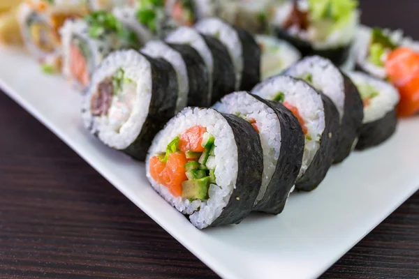 Sushi set on the plate — Stock Photo, Image