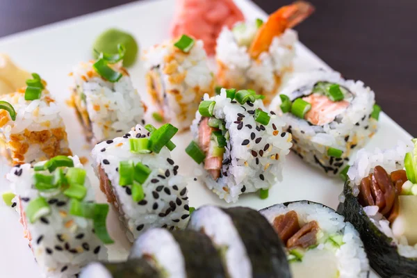 Sushi set on the plate — Stock Photo, Image