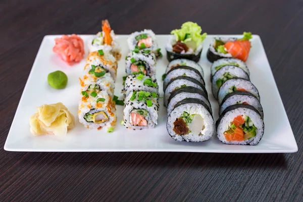 Sushi set on the plate — Stock Photo, Image