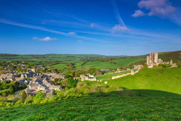 Ερείπια του Corfe castle του στο County Dorset — Φωτογραφία Αρχείου