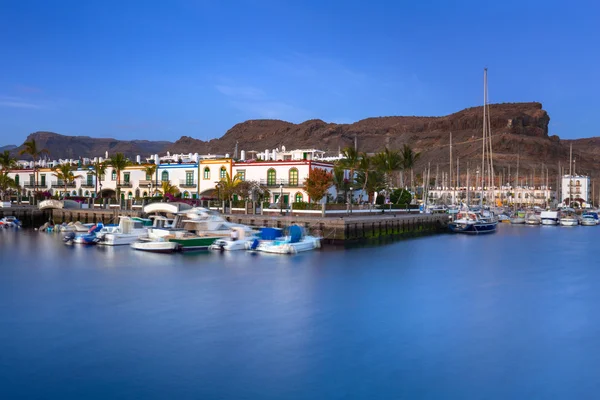 Jachthafen von Puerto de Mogan bei Nacht, Gran Canaria — Stockfoto