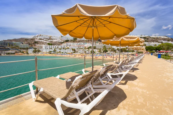 Parasols on the beach of Puerto Rico — Stock Photo, Image