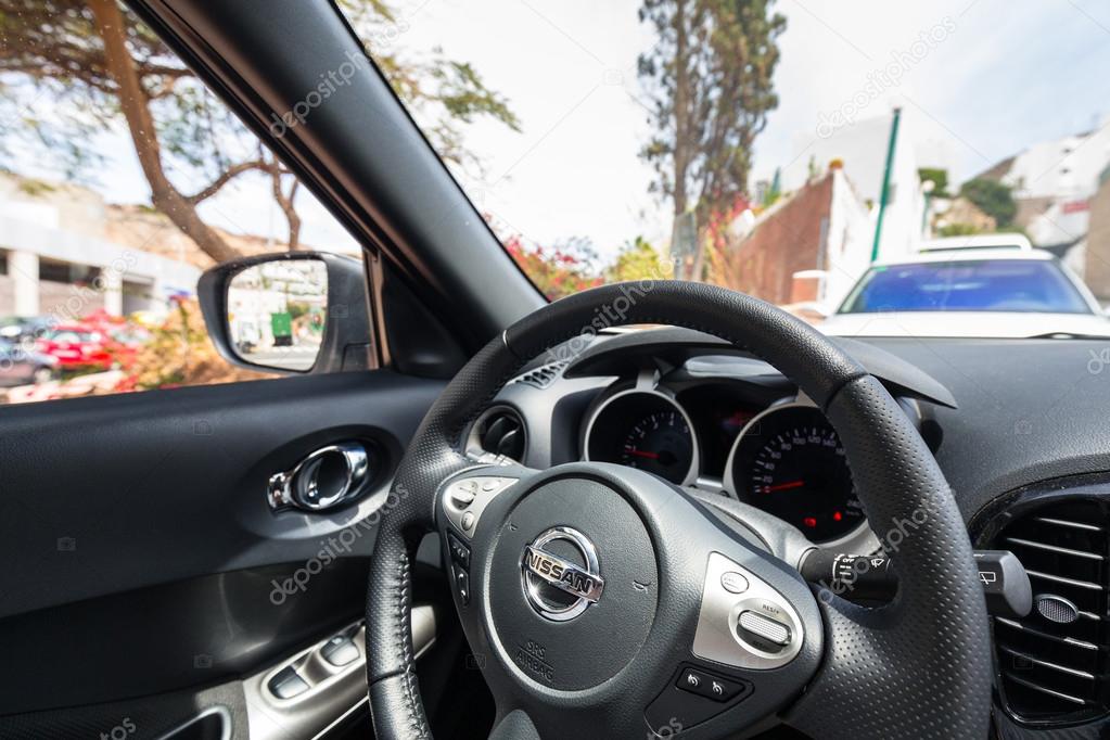 Interior Of New Nissan Juke City Cross Over Vehicle Stock