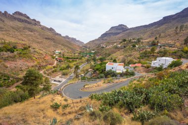 Dağlar ve vadiler Gran Canaria ada