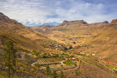 Dağlar ve vadiler Gran Canaria ada