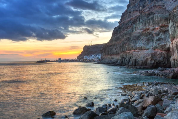 Sunset over atlantic ocean at Gran Canaria island — Stock Photo, Image