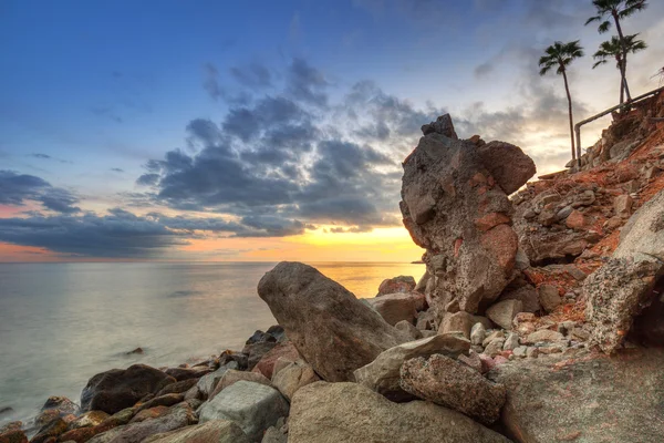 Tramonto sull'oceano Atlantico sull'isola di Gran Canaria — Foto Stock