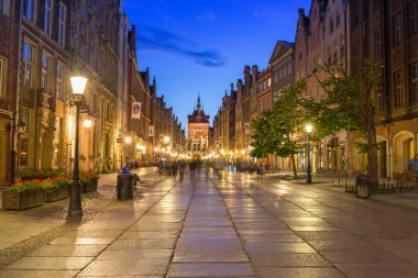 Mimarisi, Gdansk uzun Lane geceleri, Polonya