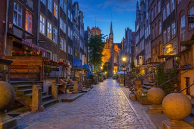 Mariacka Sokağı, Gdansk, Polonya'nın güzel mimari