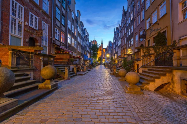 Gyönyörű építészeti Mariacka Street, Gdansk, Lengyelország — Stock Fotó