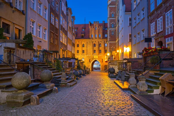 Piękna architektura St. Mar) ulicy w Gdańsk, Polska — Zdjęcie stockowe