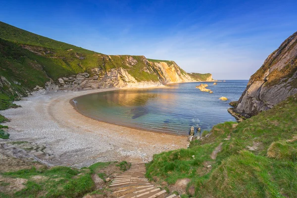 Bella spiaggia sulla costa giurassica del Dorset — Foto Stock