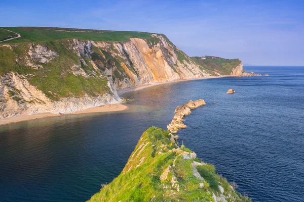 Bella spiaggia sulla costa giurassica del Dorset — Foto Stock