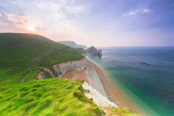 Piękna plaża na Jurassic Coast Dorset — Zdjęcie stockowe