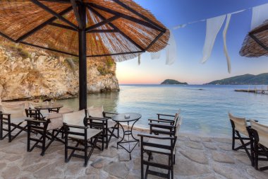 Tables at the sea in Zakynthos island